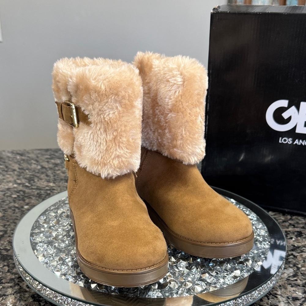 GBG Los Angeles Aleya Fur ankle Boots NEW 5.5 - Picture 5 of 13